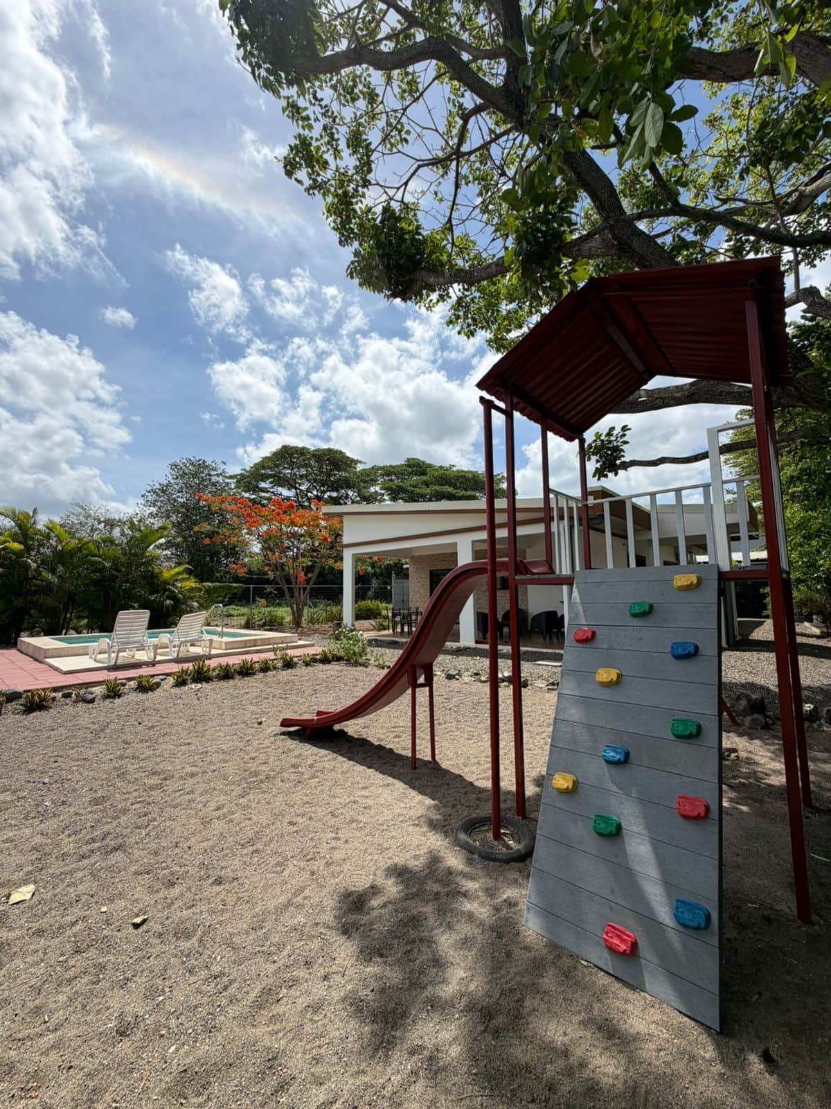 Your private mini-resort: fun climbing wall, pool, and family paradise in Costa Rica.