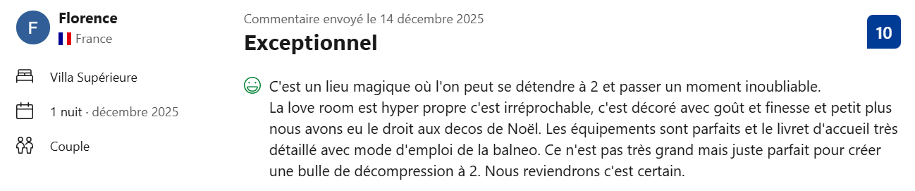 Avis Booking - La Cachette Secrète