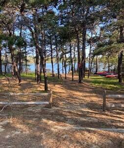 Private association beach on Herring Pond. Private association beach on Herring Pond.