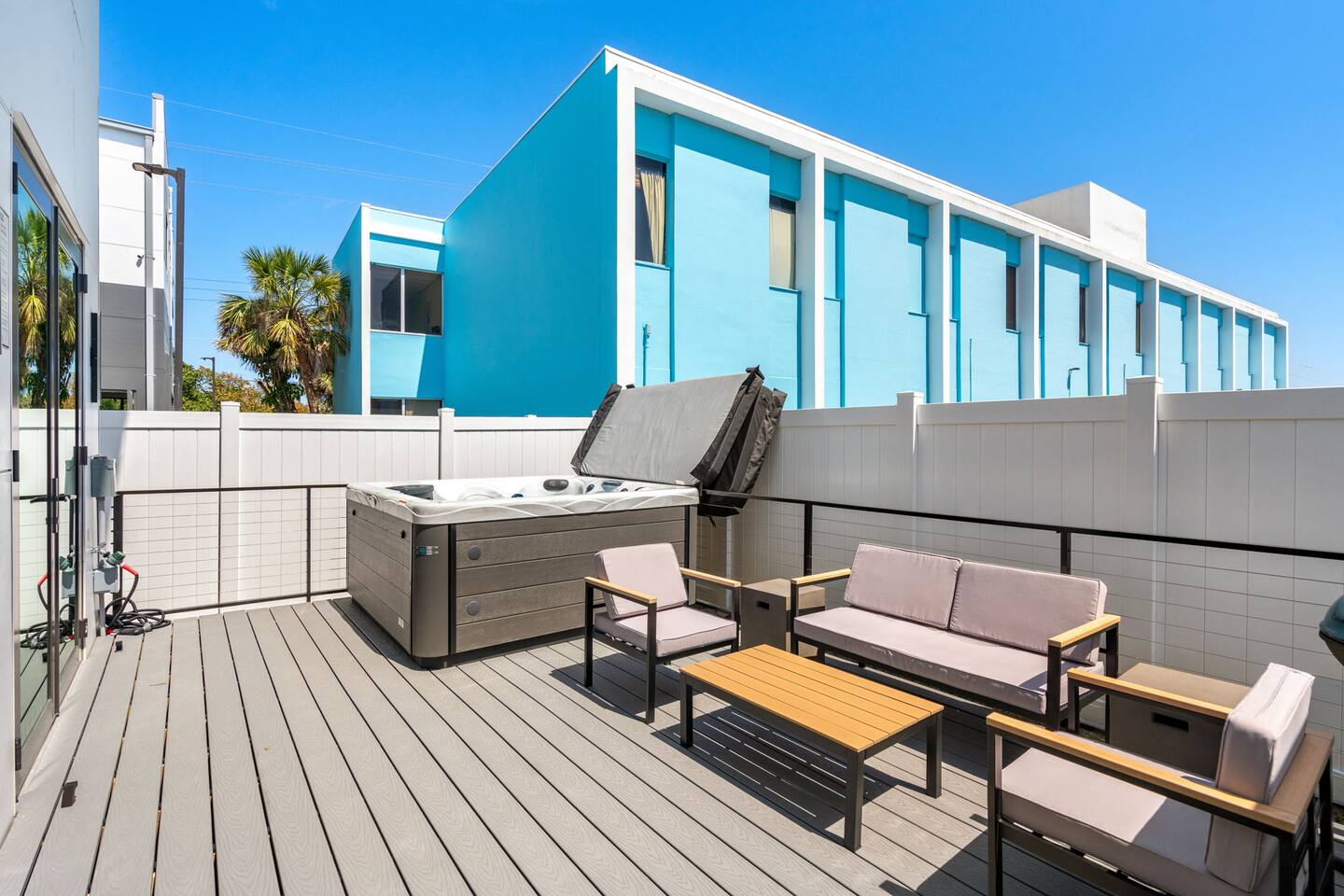 Spend sunny days lounging in this outdoor space.