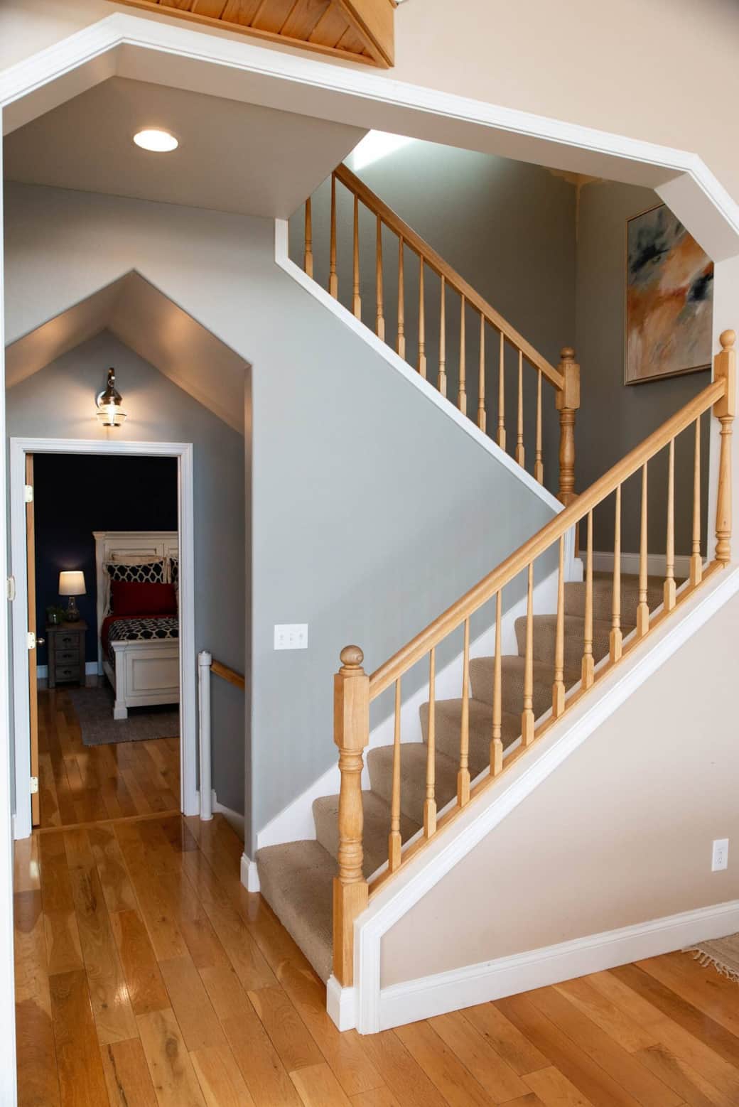 Stairway access to upper level