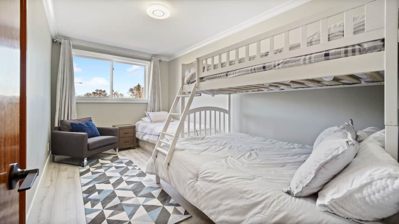 Bedroom 1 with bunk bed and single bed