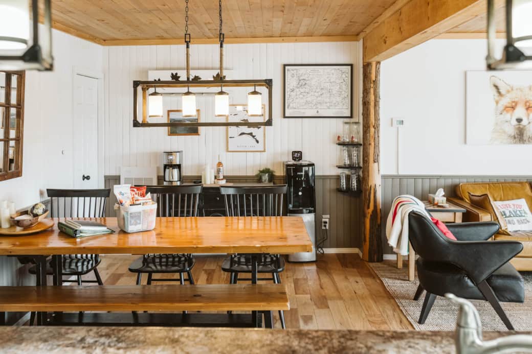 Dining room with large table