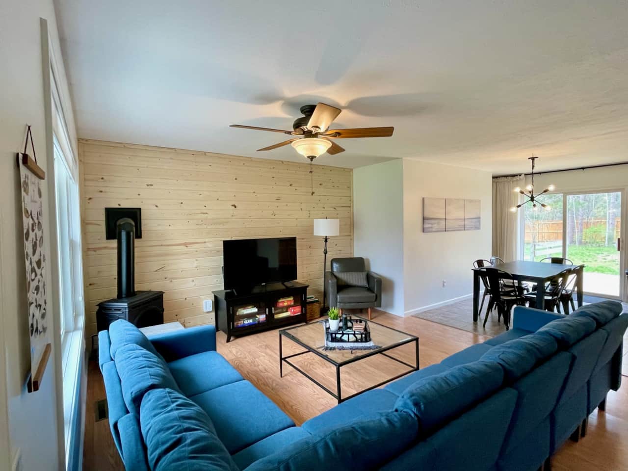 Make yourself at home with the fireplace, TV, games, and puzzles in the living room.