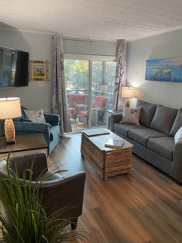 Cozy Living room with large 55" smart TV