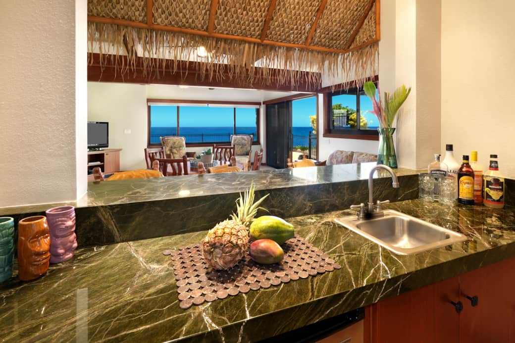 Tiki style wet bar