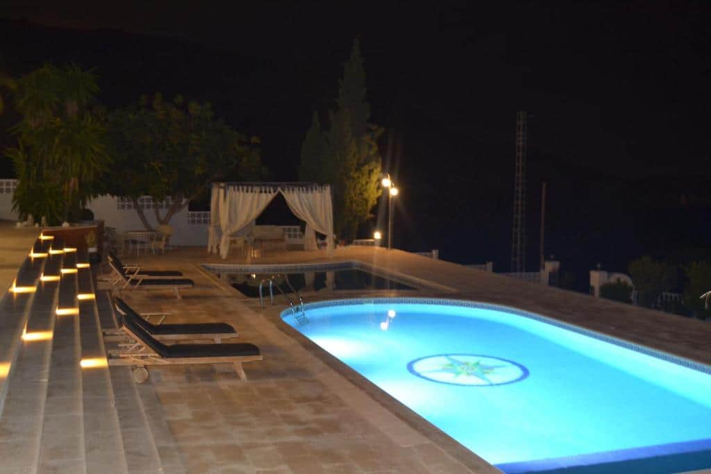 swimming pool at night 