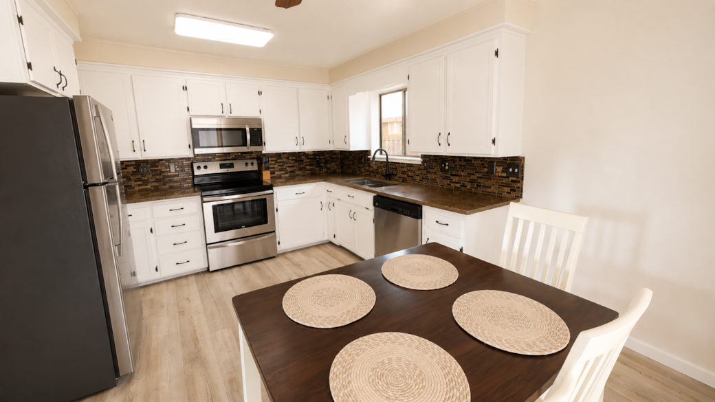 Kitchen and dining table