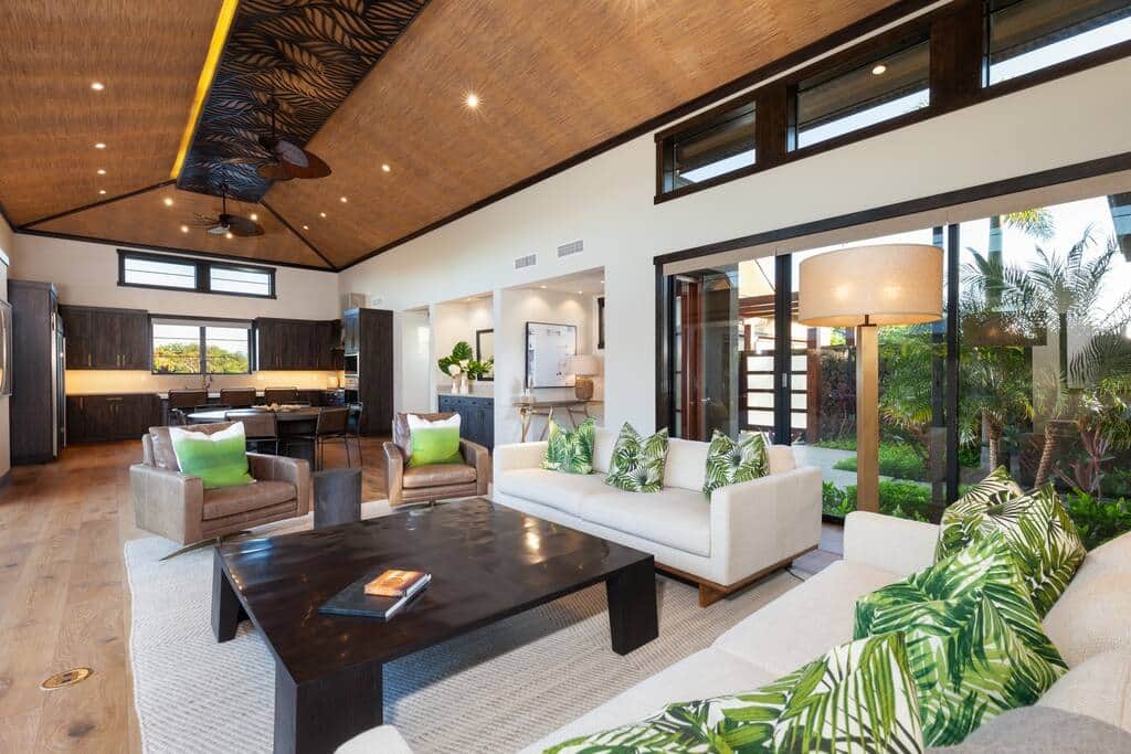 Open concept living and dining room