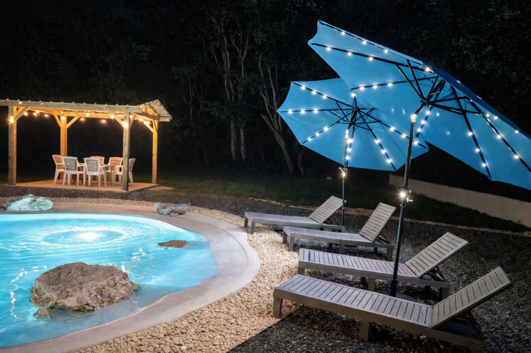 Night time by the pool