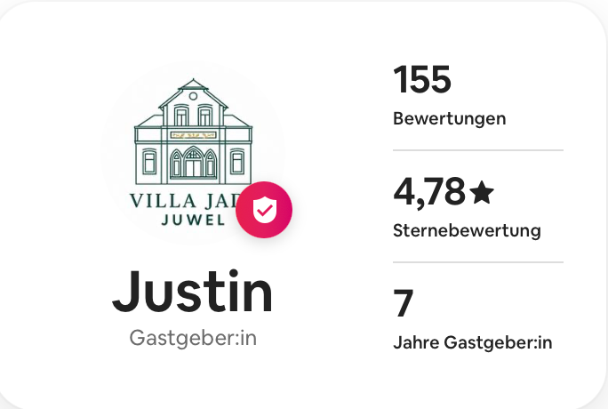 Airbnb-Gastgeberprofil mit 155 Bewertungen, 4,78 Sternen und sieben Jahren Erfahrung
