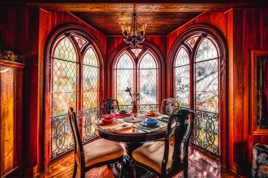 Dining Alcove With Stained-Glass Windows Dining Alcove With Stained-Glass Windows