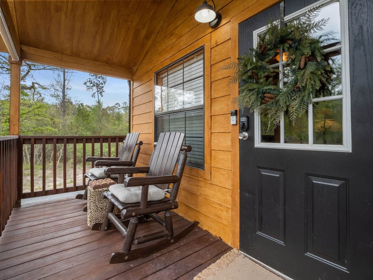 Enjoy a cup of coffee in the morning or sweet tea in the evening while rocking on the rocking chairs...