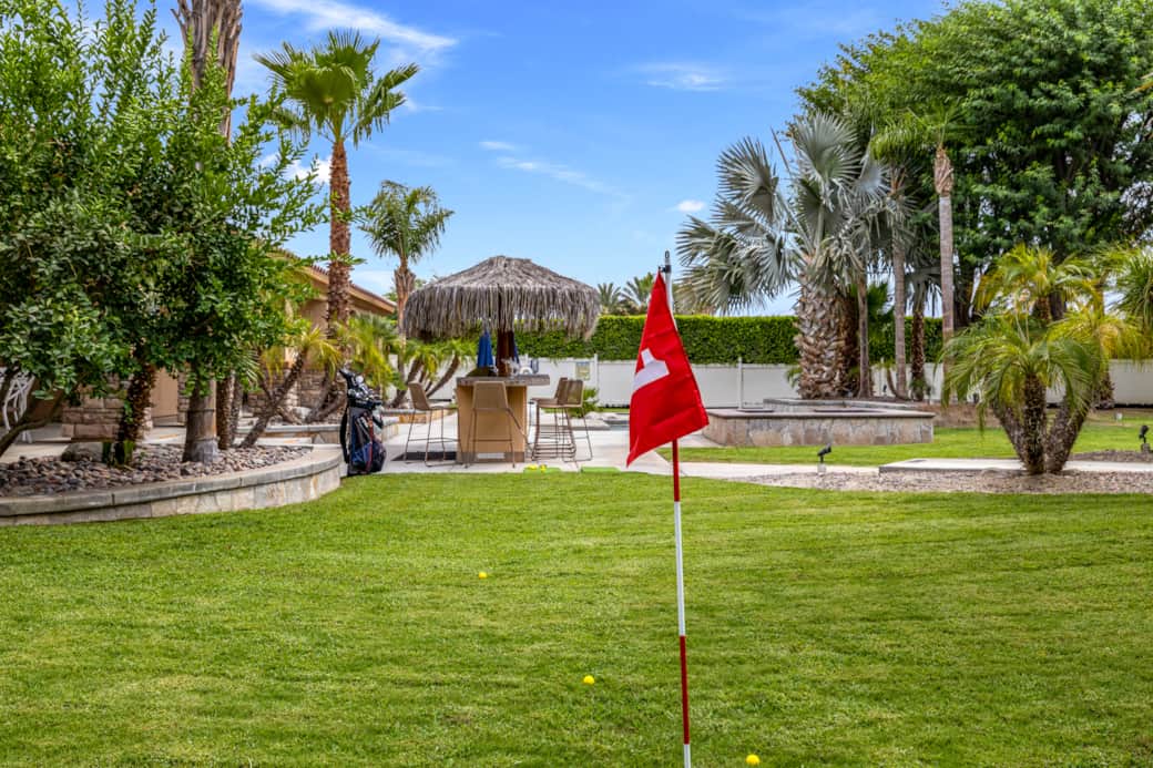Practicing your chipping before heading to nearby PGA West Practicing your chipping before heading to nearby PGA West