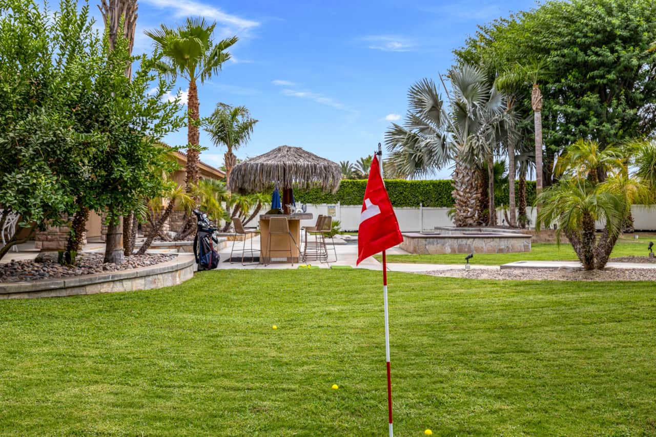 Practicing your chipping before heading to nearby PGA West