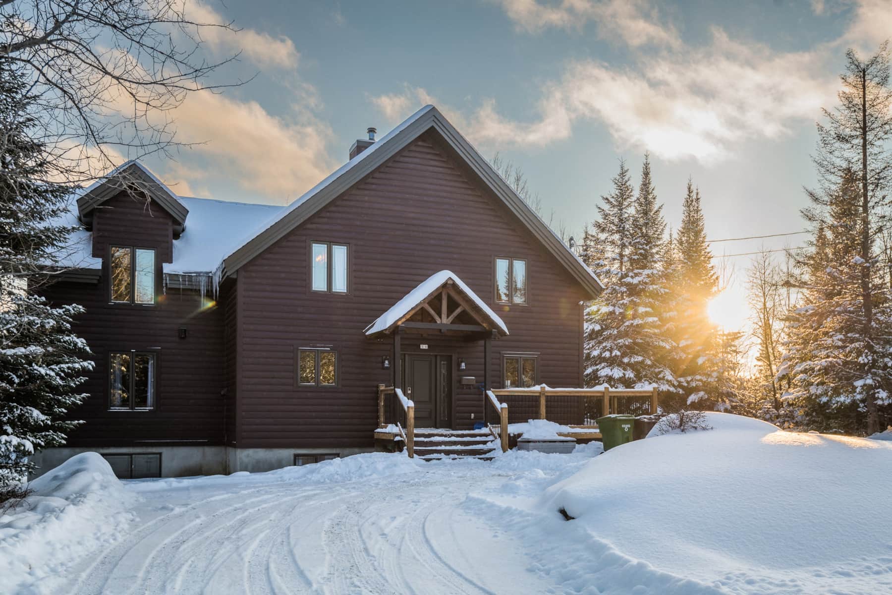 Le chalet Caragana en hiver