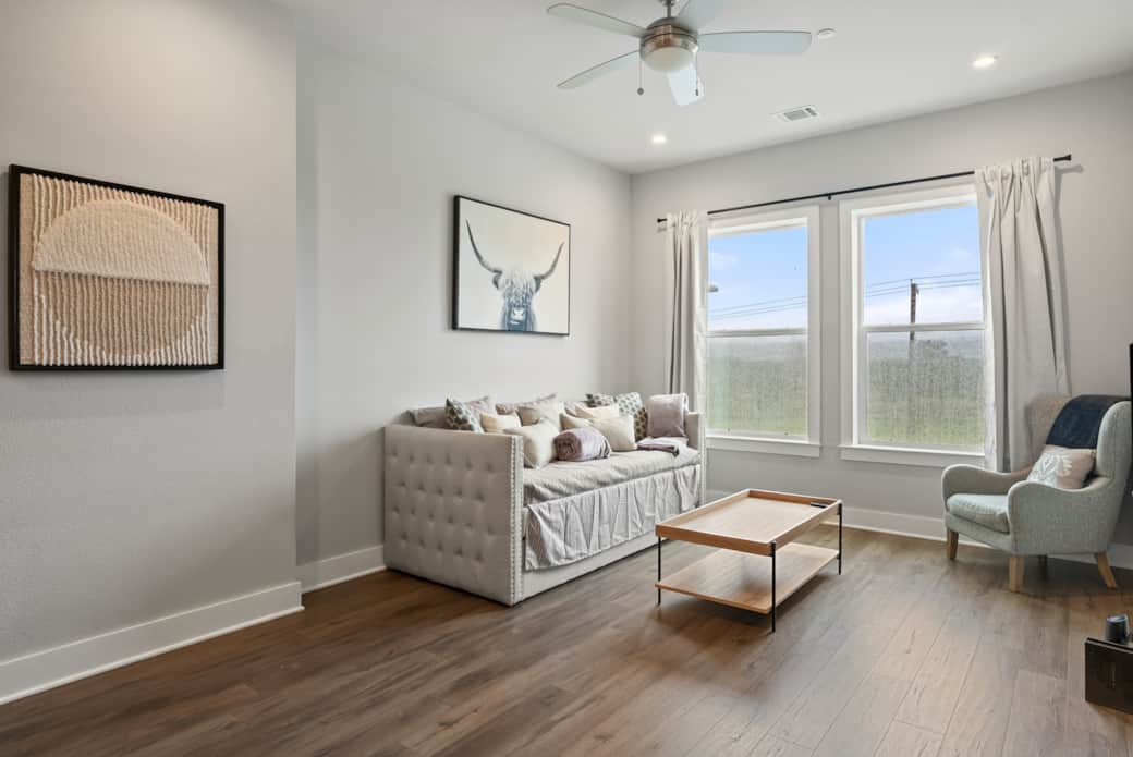 Relax in style with modern finishes and natural light.