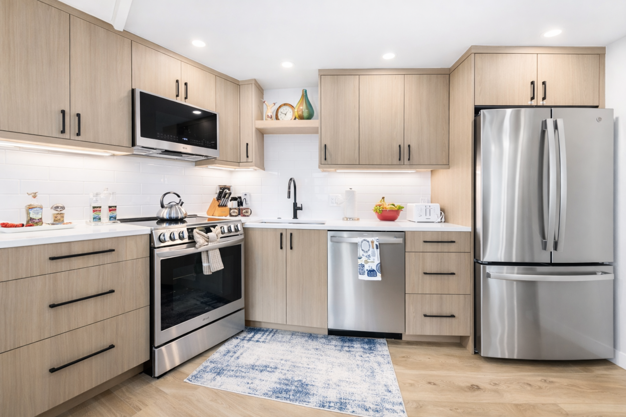A sleek, well-appointed kitchen ready for everything from quick breakfasts to gourmet mountain meals