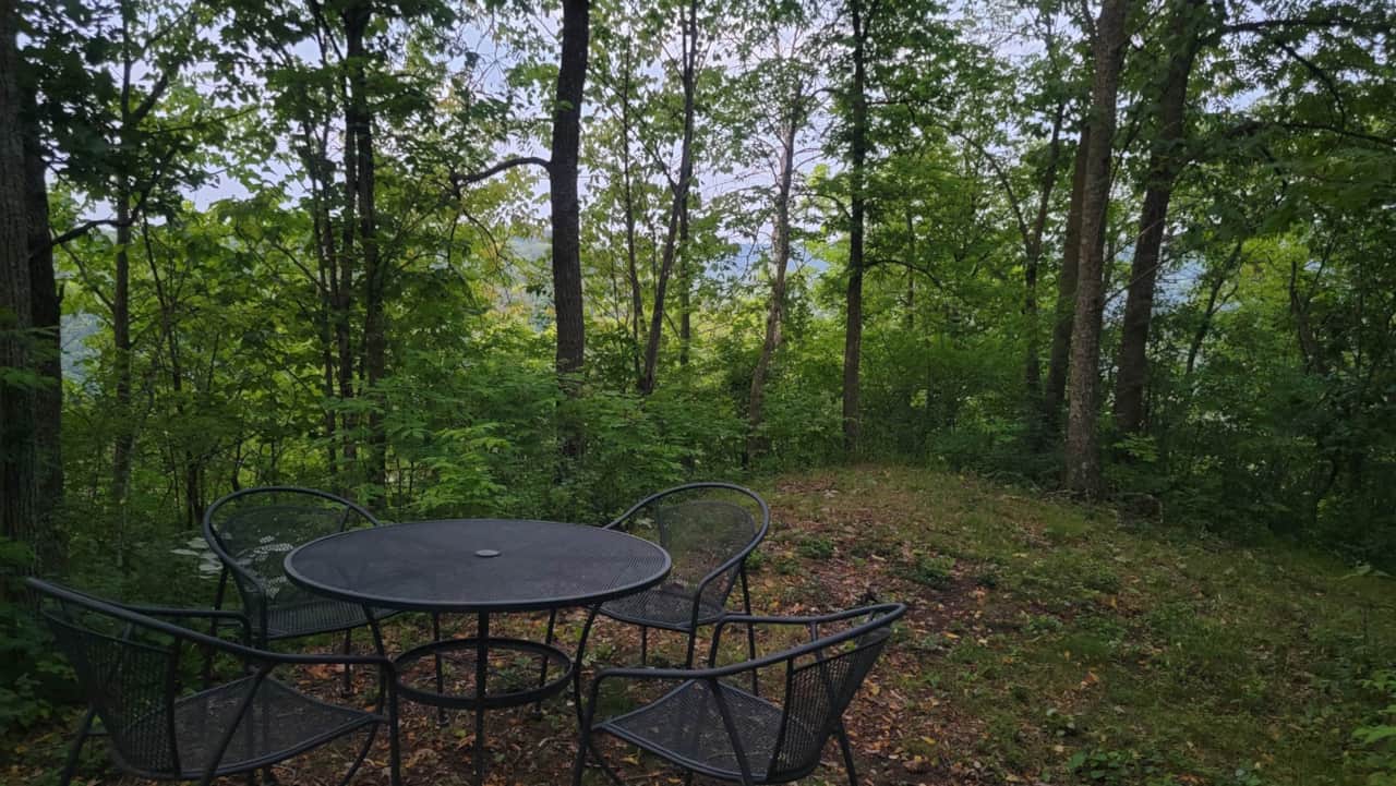 Table and chairs in summer