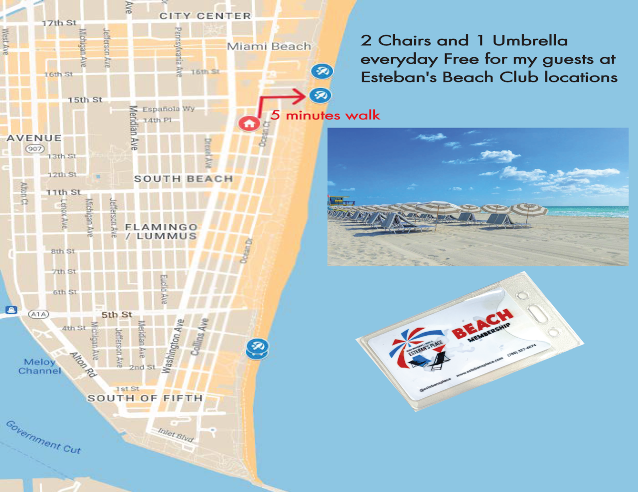 Esteban beach map