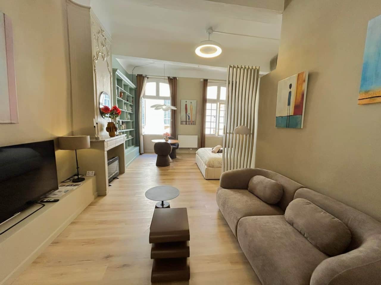 Salon, télé, vue du Loft 