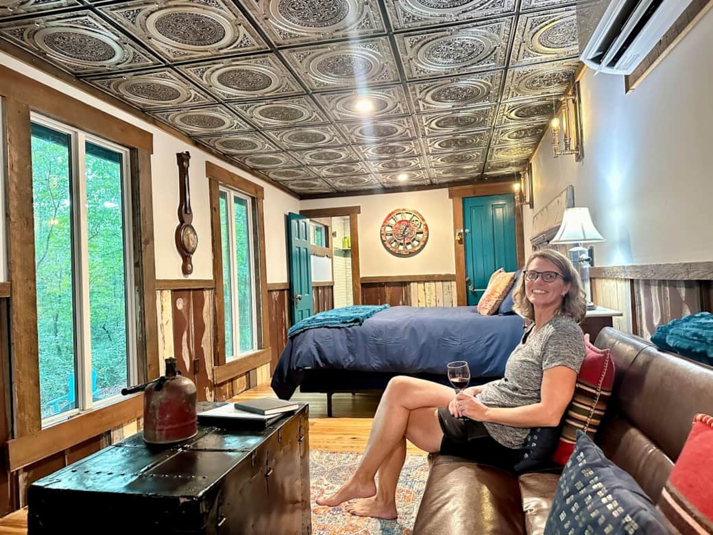 Enjoy perfect quiet and solitude.  The interior space is filled with interesting art and steampunk details.  The forest and surrounding land are peaceful, filled with water: wolf creek, the river, and pond.   We have great hiking trails.
