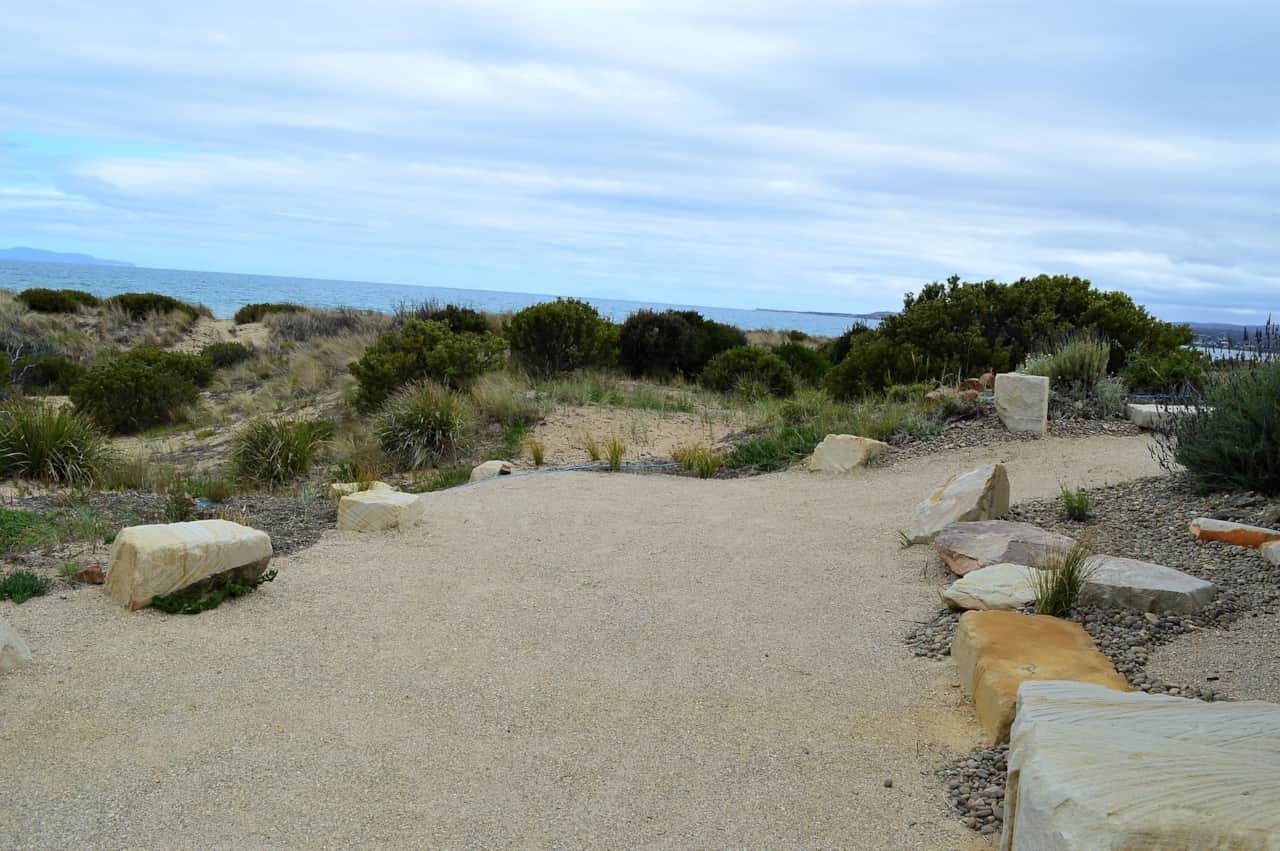 A garden by the sea