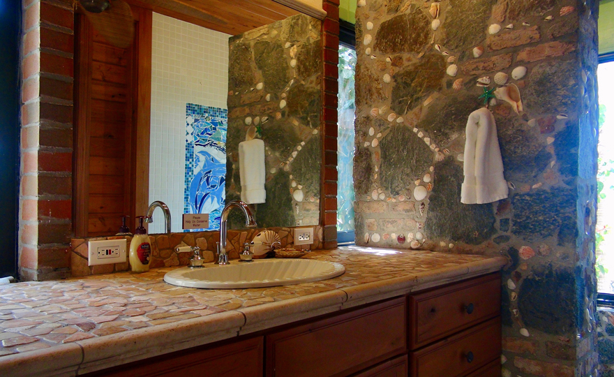 Lower level shared bath