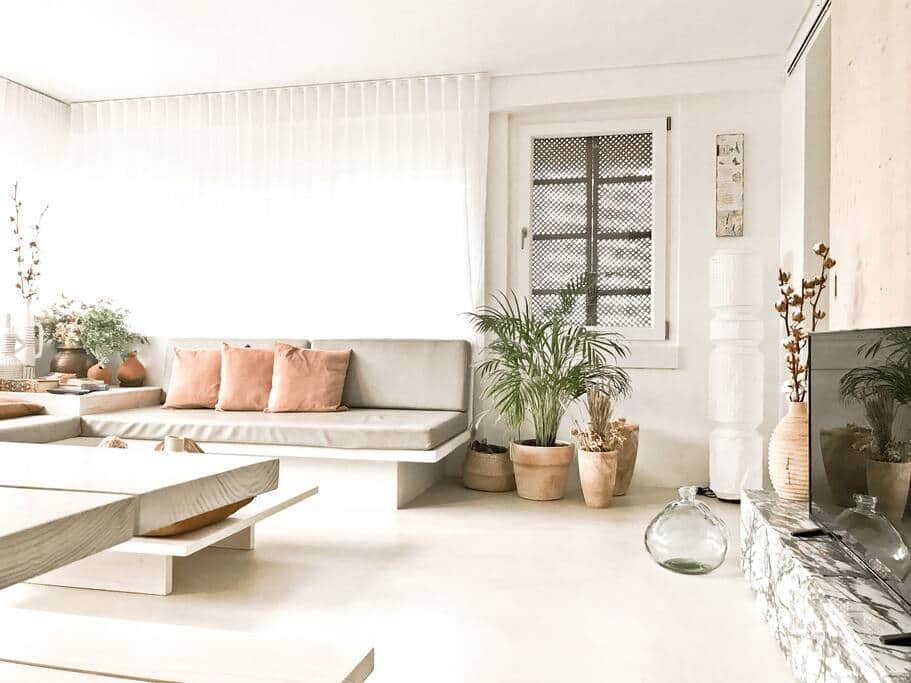 Living room with tv cable