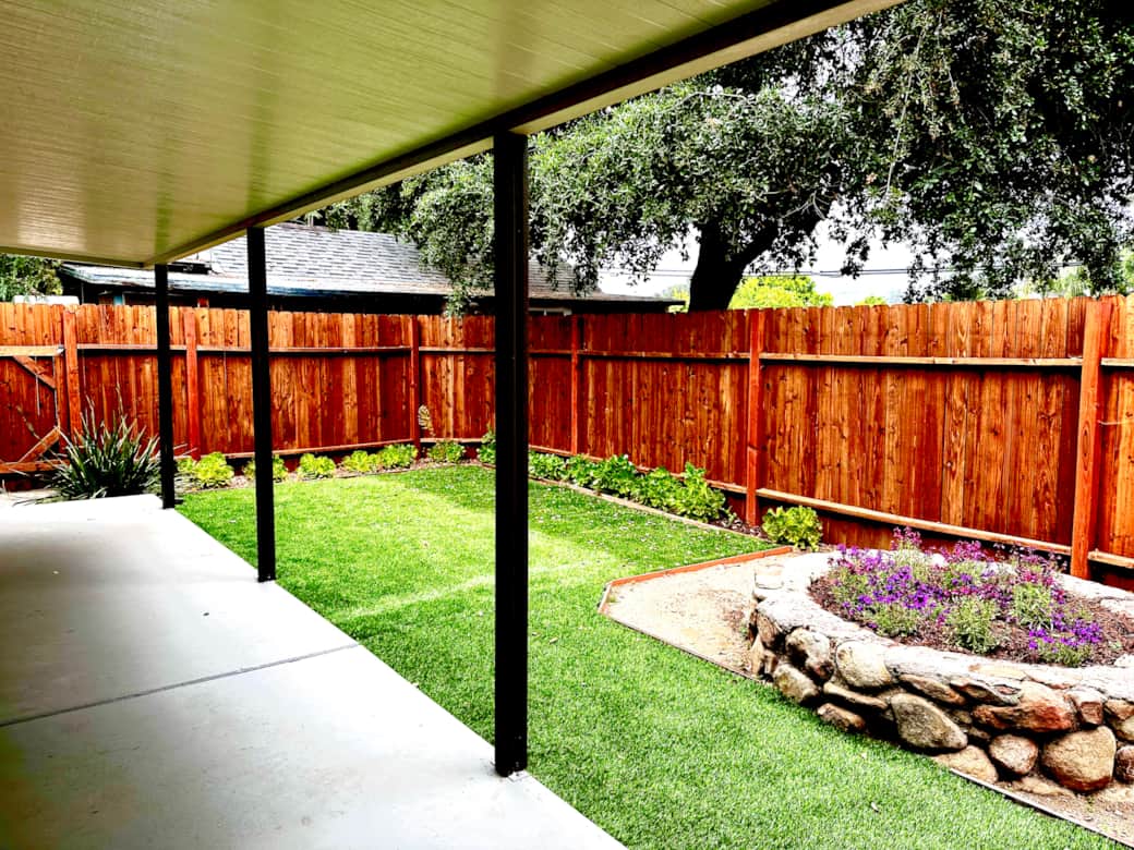 The fully fenced patio is perfect for morning coffee or afternoon drinks.