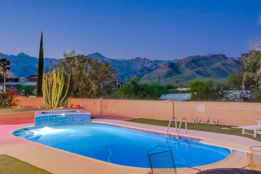 Pool spa and views