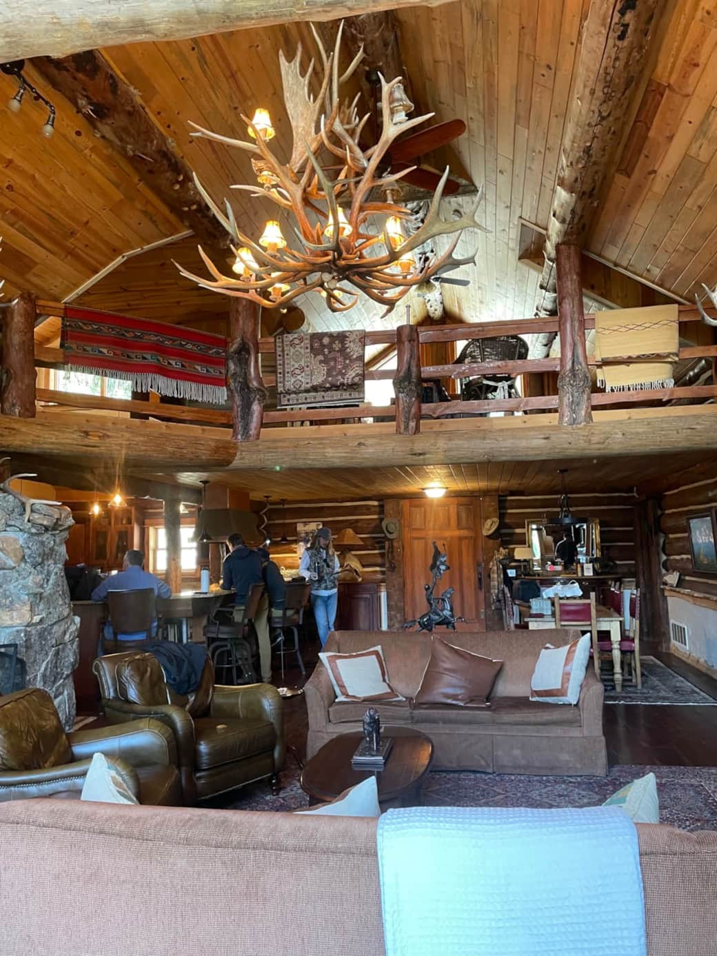Living room, loft with queen bed overlooks living (private bath in loft) Living room, loft with queen bed overlooks living (private bath in loft)