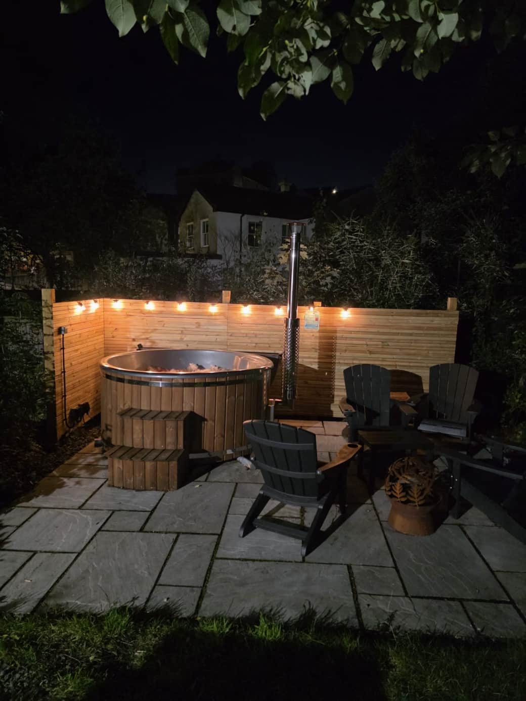 Secluded hot tub area