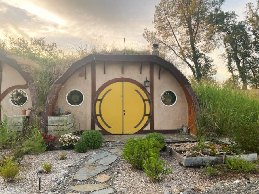 Magical hobbit hole yellow door