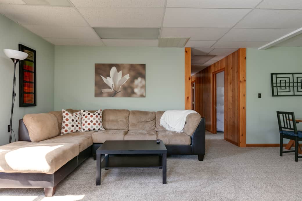Tastefully decorated large, open living space