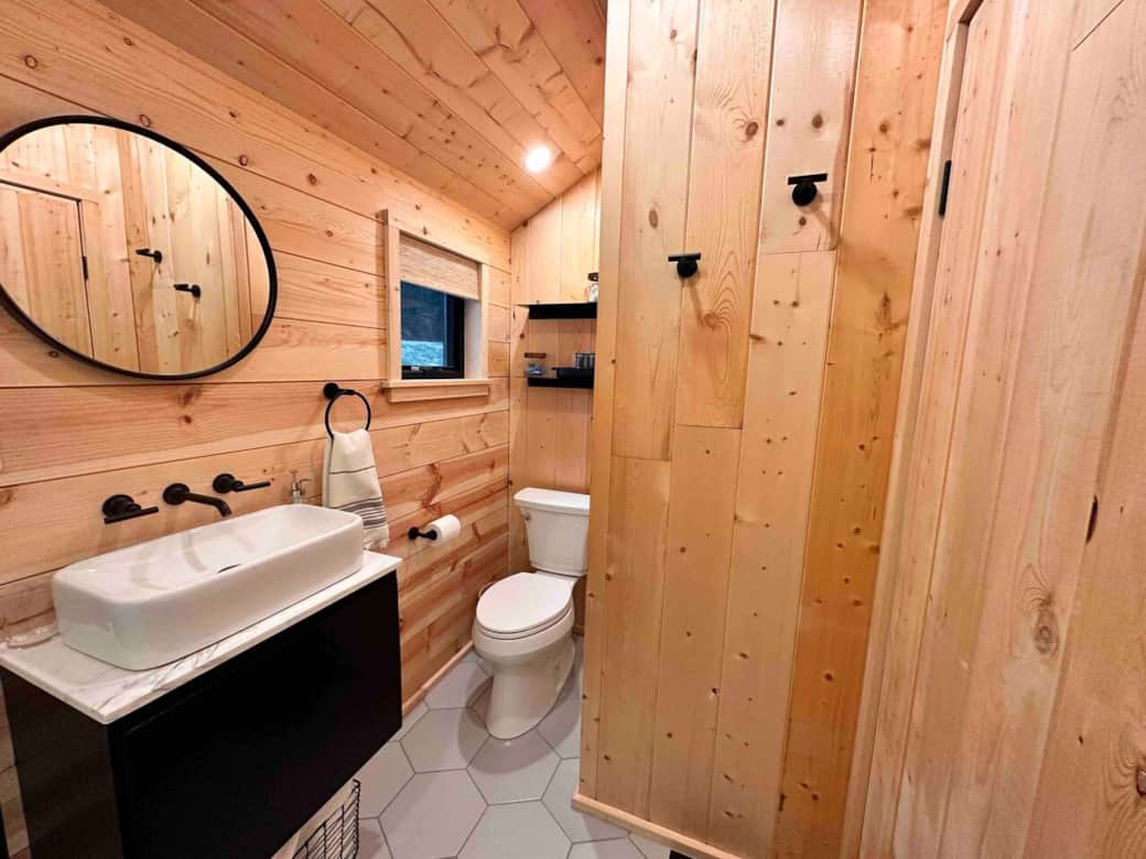 Clean, modern bathroom with a minimalist aesthetic and premium fixtures.