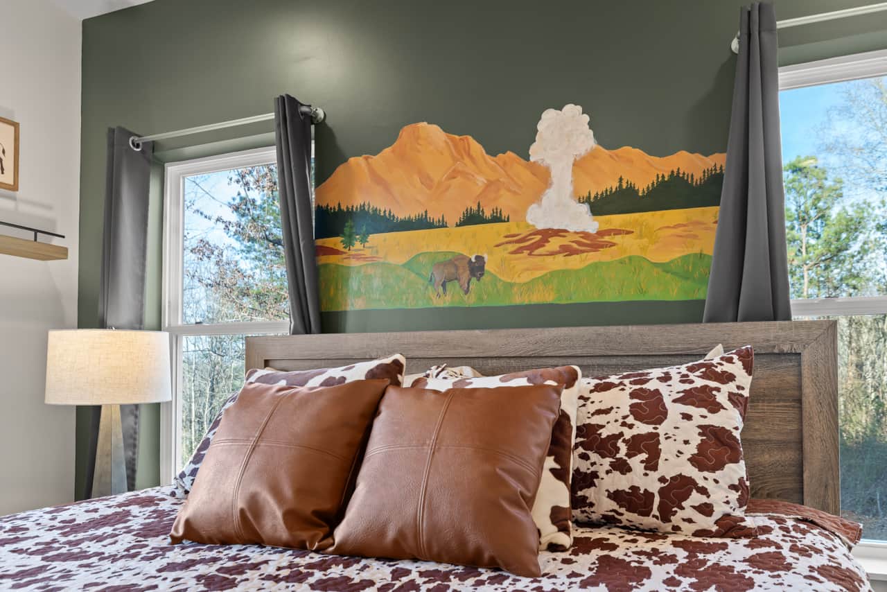 MID Yellowstone Themed King Master Bedroom Suite with SECRET Book Nook 1