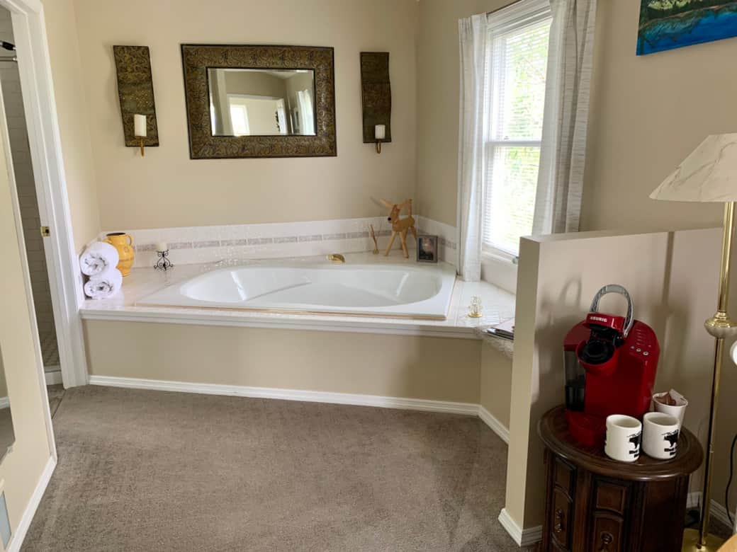 Gorgeous soaker tub with views for days
