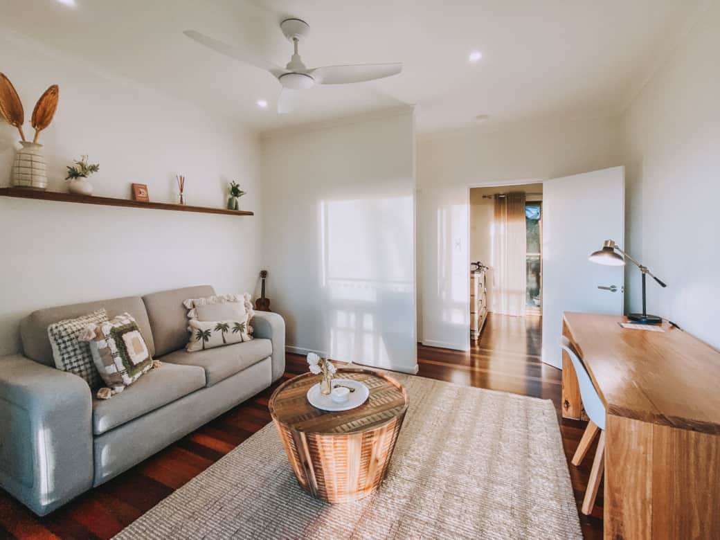 Main living area with large desk