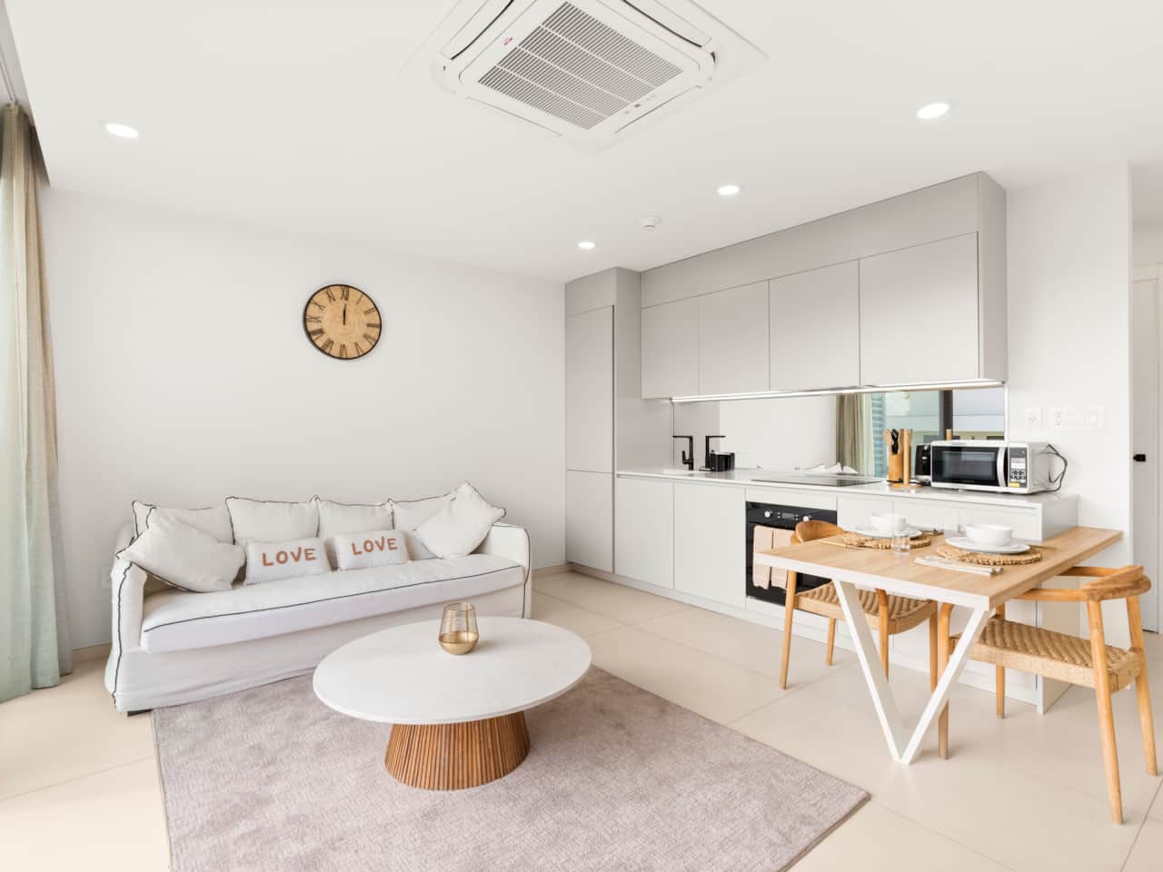 living room + kitchen 