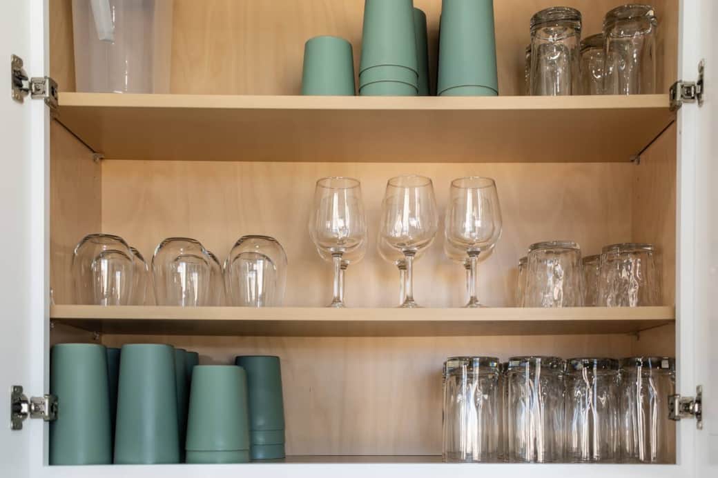 Fully stocked kitchen.