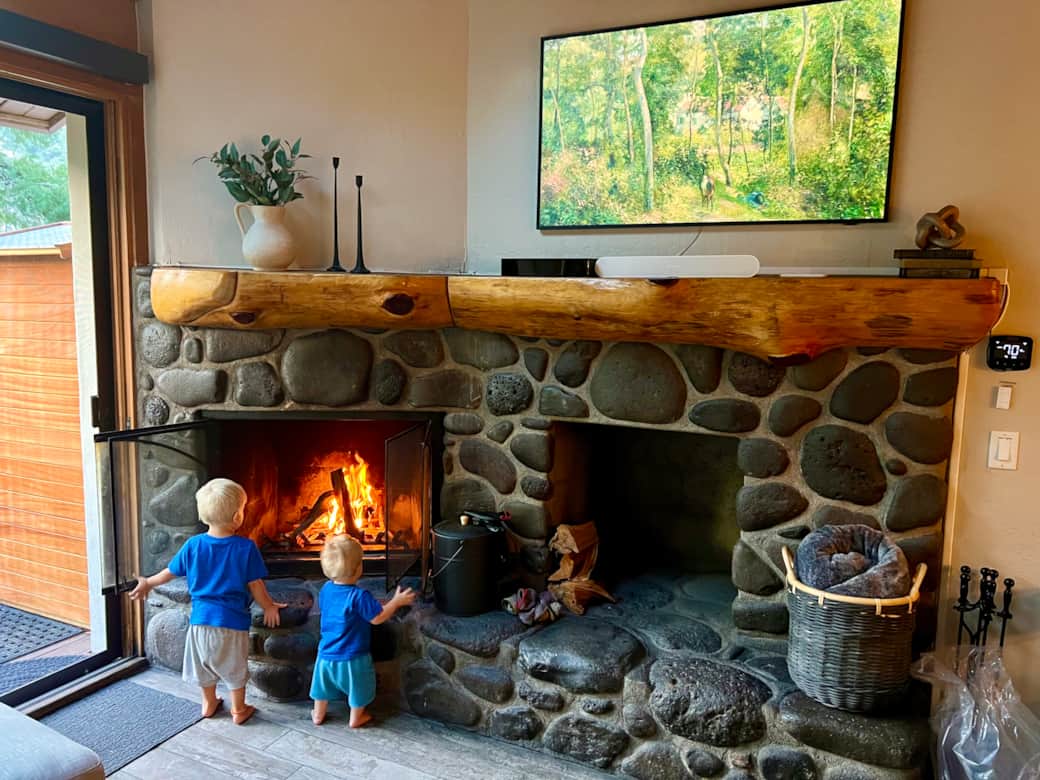 Cozy fireplace