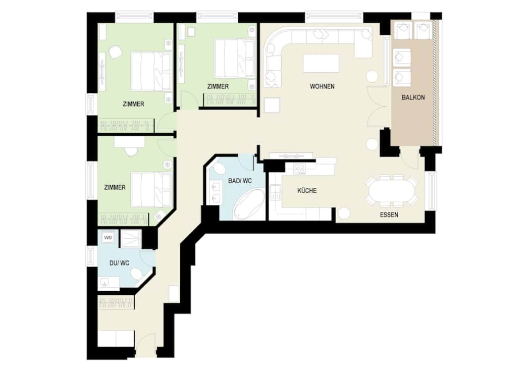 Aufteilung der Wohnung