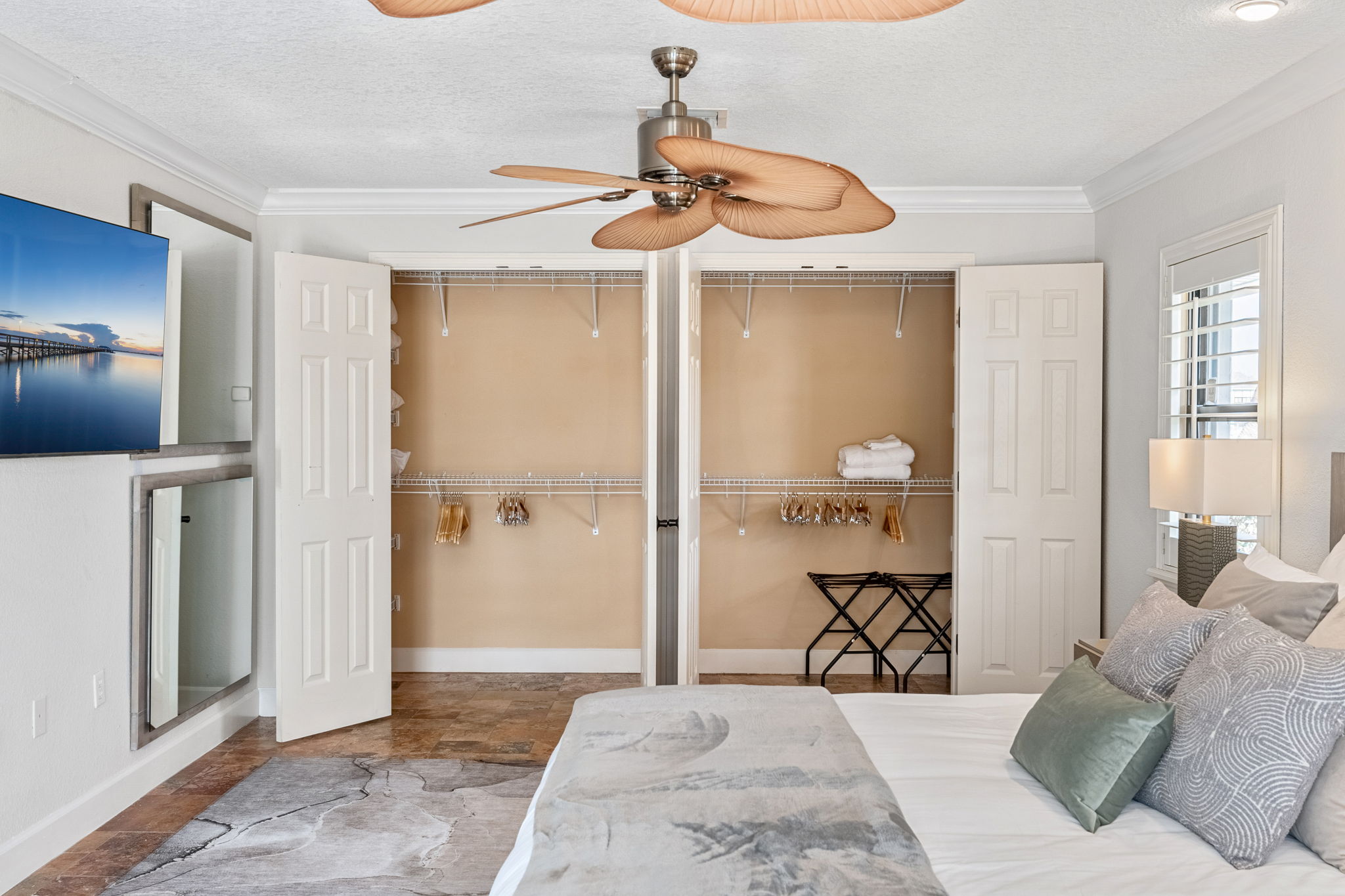 Plenty of space to unpack and settle in with an organized closet.