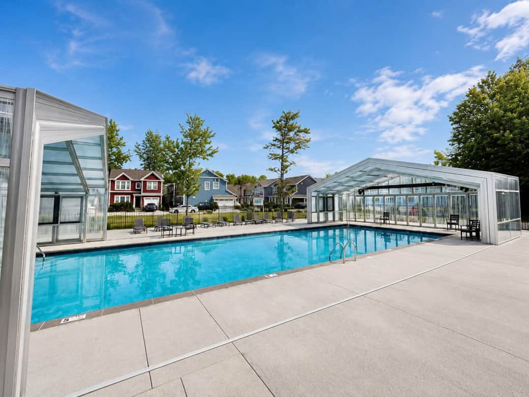 Beautiful resort-style heated indoor/outdoor pool near The Blue Grasshopper vacation rental in South Haven, Michigan. Beautiful resort-style heated indoor/outdoor pool near The Blue Grasshopper vacation rental in South Haven, Michigan.