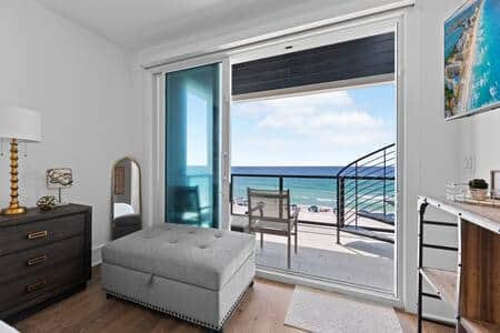The ottoman chair folds out to a twin size bed for an additional sleeping option.