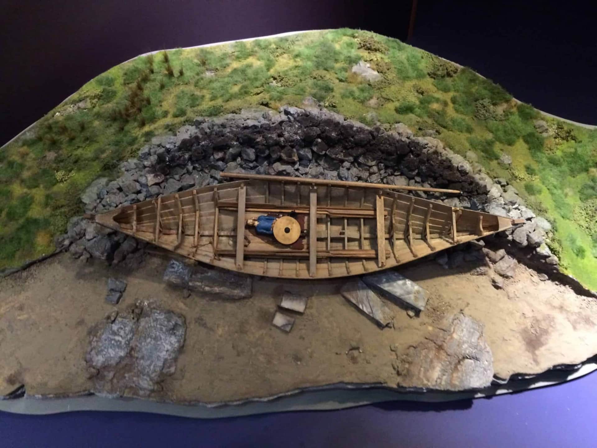 Model of the Viking ship burial excavated from Balladoole