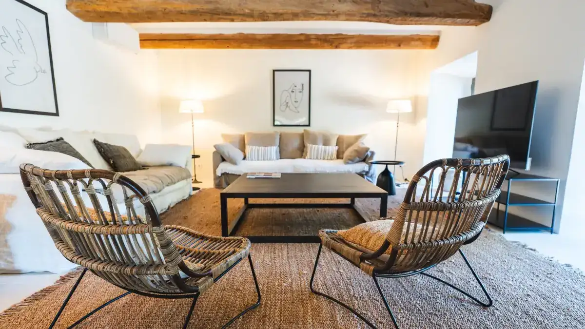 Family living room in a luxury villa in Provence