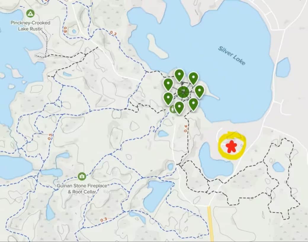 Area map with Trails and Trailheads