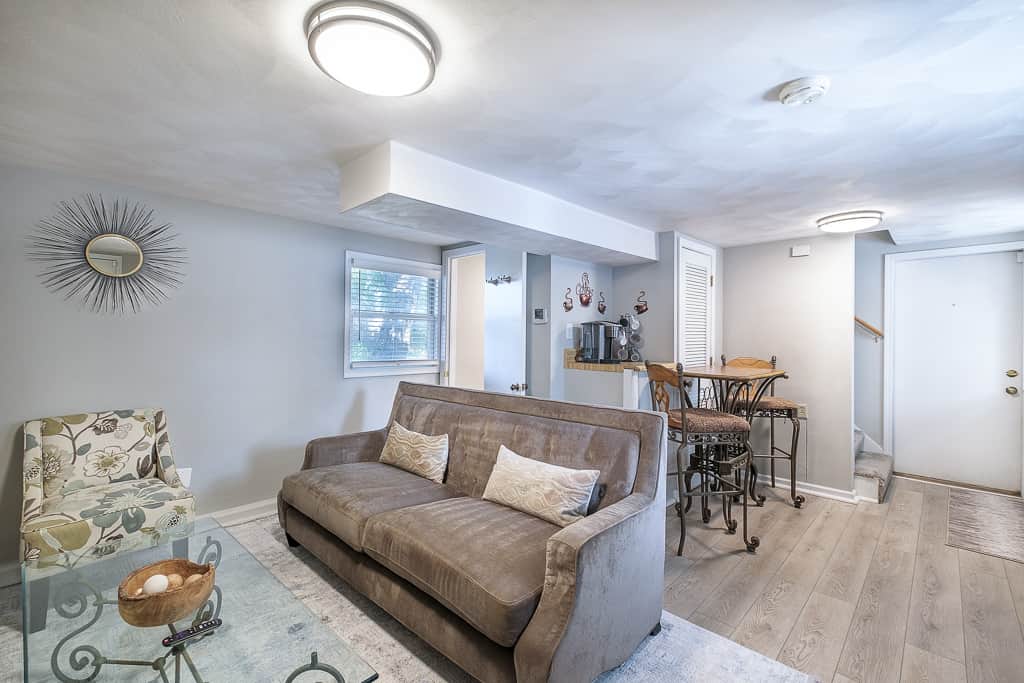 Living room and dine-in area